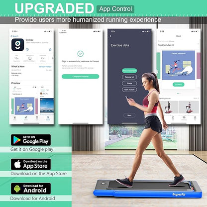 GYMAX Walking Pad, 2.25HP Dual Display Foldable Treadmill for Home with Remote/Smart App Control, Portable Compact Treadmill for Office Under Desk, Folding Running Machine for Small Spaces