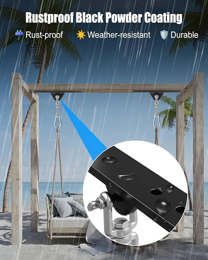 Heavy Bag Hanger, Punching Bag Stand with Locking Clip, 360° Swivel Wall Mount Ceiling Hook for Punching Bag/Aerial Yoga/Hammock/Sandbag/Swing Chair – Heavy-Duty Boxing Bag Mount (900LB Capacity)