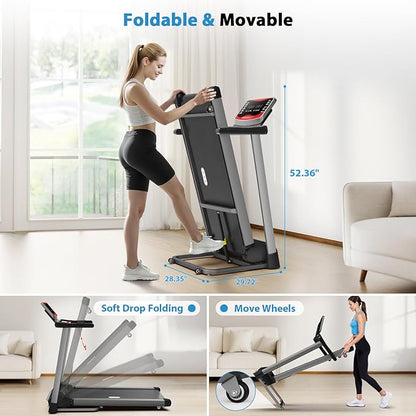 CIIHI Treadmill with Auto Incline - 400 LBS Capacity 15% Auto Incline Treadmill for Home - 0.5-12 MPH Foldable Running Machine with 47.2”x18.1” Belt, APP, Speaker, Speed & Incline Quick Button