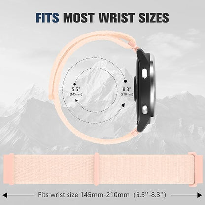 18mm 20mm 22mm Hook and Loop Watch Band Compatible with Garmin Vivoactive 5/ Vivoactive 6/ Vivoactive 3, Soft Nylon Breathable Sport Strap for Venu 2S/ Venu3S/ Forerunner 265s,Venu 3/ Venu 2 Men Women