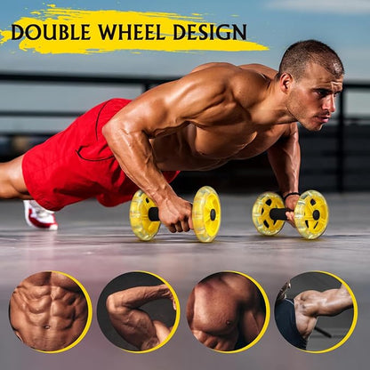 Household Appliances Exercise Abdominal Roller Workout Roller Abs Ab Fitness Roller Yellow Equipment Fitness Device Fitness Wheel Ab Wheel Dumbbel Ab