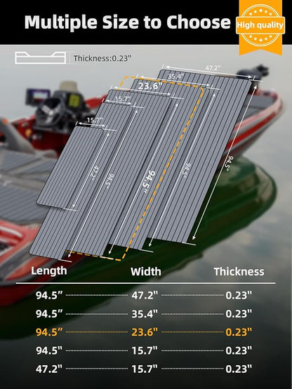 FOCEAN Boat Flooring EVA Foam Boat Decking Faux Teak Marine Flooring Boat Mat Boat Carpet Sheet for Motorboat RV Yacht Kayak Surfboard, 94.5"x 47.2"/35.4"/23.6"/15.7"