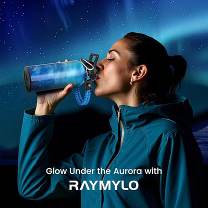 32oz Insulated Water Bottle, Triple Wall Vacuum Stainless Steel Water Bottles - Keeps Cold 48H, Reusable 1/4 Gallon water flask Jug for Gym, Sports, Camping, Hiking,Travel, Starlight Blue