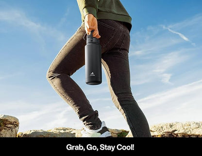 40 oz Insulated Water Bottle with 2-in-1 Straw and Spout Lid, Keep Cold 24H, Leak-Proof, BPA-Free, Double Wall Stainless Steel Water Bottle for Sports, Gym, Trip, and School (Monarch Butterfly)