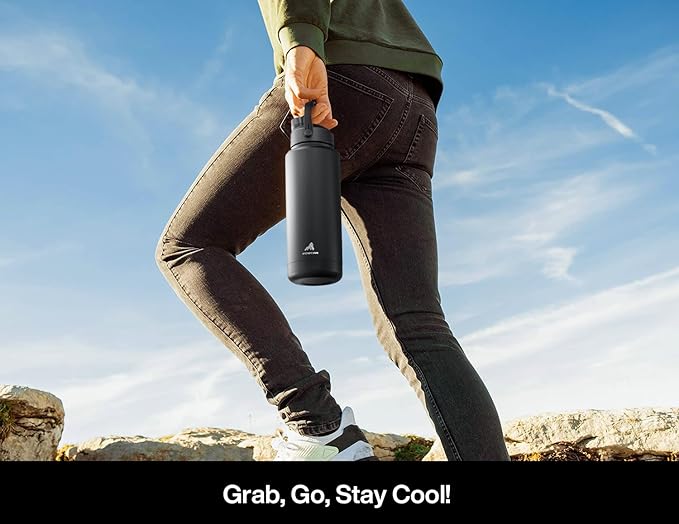 40 oz Insulated Water Bottle with 2-in-1 Straw and Spout Lid, Keep Cold 24H, Leak-Proof, BPA-Free, Double Wall Stainless Steel Water Bottle for Sports, Gym, Travel, and School (Twilight Cosmos)