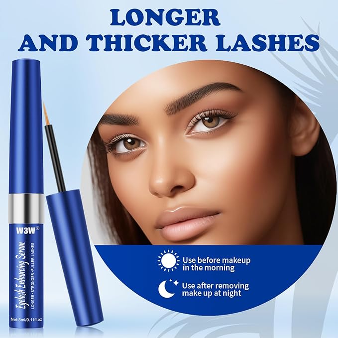 Eyelash Serum,Natural Lash Serum Eyelash Growth Serum,3 ML Lash Serum for Eyelash Growth,Boost Lash Enhancing Serum for Natural Longer, Fuller,and Thicker Lashes (Dark Blue)