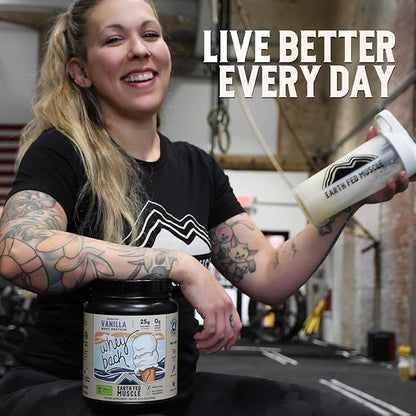 Earth Fed Muscle Whey Back Irish Grass Fed Whey Protein Isolate - NSF-Certified. No Artificial Ingredients, Soy Free, Gluten Free, Non-GMO and Hormone Free (2 Pound, 29 Servings, Vanilla)