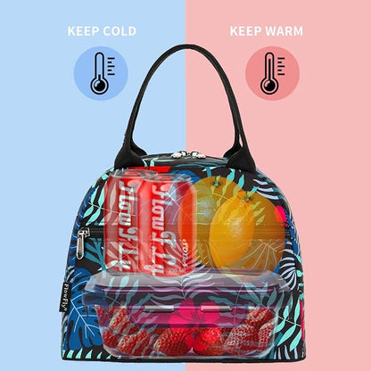 FlowFly Insulated Lunch Cooler Bag - Tote Bag Organizer for Women/Men, Leaf