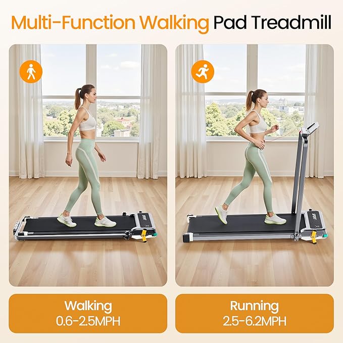 Walking Pad with Incline - Dual-Sided 2 in 1 Under Desk Treadmill with Shiatsu Foot Massager, 330LBs Walking Pad Treadmills for Home and Office, LED Display and Remote Control