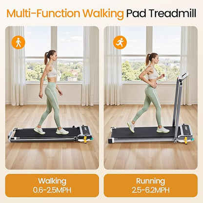 Walking Pad with Incline - Dual-Sided 2 in 1 Under Desk Treadmill with Shiatsu Foot Massager, 330LBs Walking Pad Treadmills for Home and Office, LED Display and Remote Control