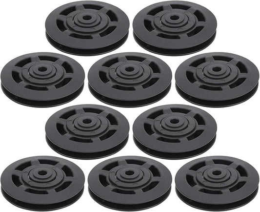 10 Pcs 95mm Universal Nylon Bearing Pulley Wheel Replacement Black for Gym Fitness Equipment Combination Fitness Products