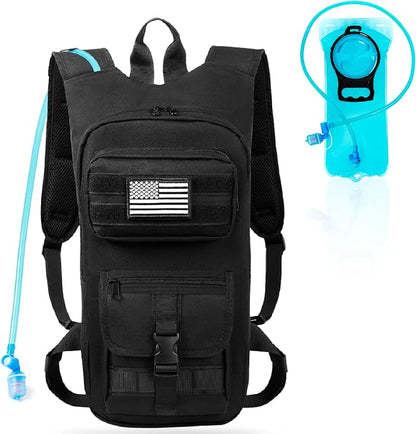 Hydration Backpack, Tactical Molle Water with 2L TPU Water Bladder, for Men Women Lightweight Water Backpack, Hydration Pack for Hiking, Biking, Climbing and Hunting