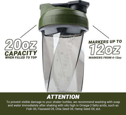 HELIMIX 1.5 Vortex Blender Shaker Bottle Holds Upto 20oz | No Blending Ball or Whisk | USA Made | Portable Pre Workout Whey Protein Drink Shaker Cup | Mixes Cocktails Smoothies Shakes | Top Rack Safe