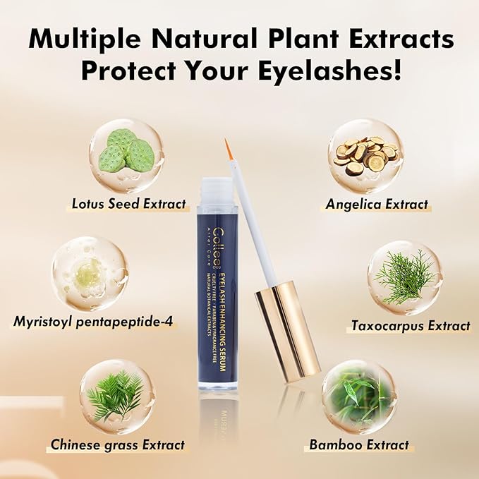 Eye Lash Serum for Fuller & Longer Looking Advanced Lash Enhancing Treatment Eyebrow Growth Support Serum with Natural Formula, 6ml