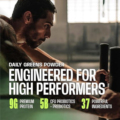 Frog Fuel Performance Greens Protein Powder, Nano-Hydrolyzed Grass Fed Protein Greens Powder, 5B CFU Probiotics/Prebiotics, 9G Protein, 7 EAAs, Energy & Muscle Support, Lemon Lime 30 Servings