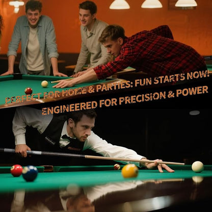 Kmise Professional Low-Deflection Pool Cue Stick, 58'' Canadian Hard Maple Wood Billiard Cue, 13mm Leather Tip, 3D Anti-Slip Grip, Precision Control for Adults/Beginners/Pros