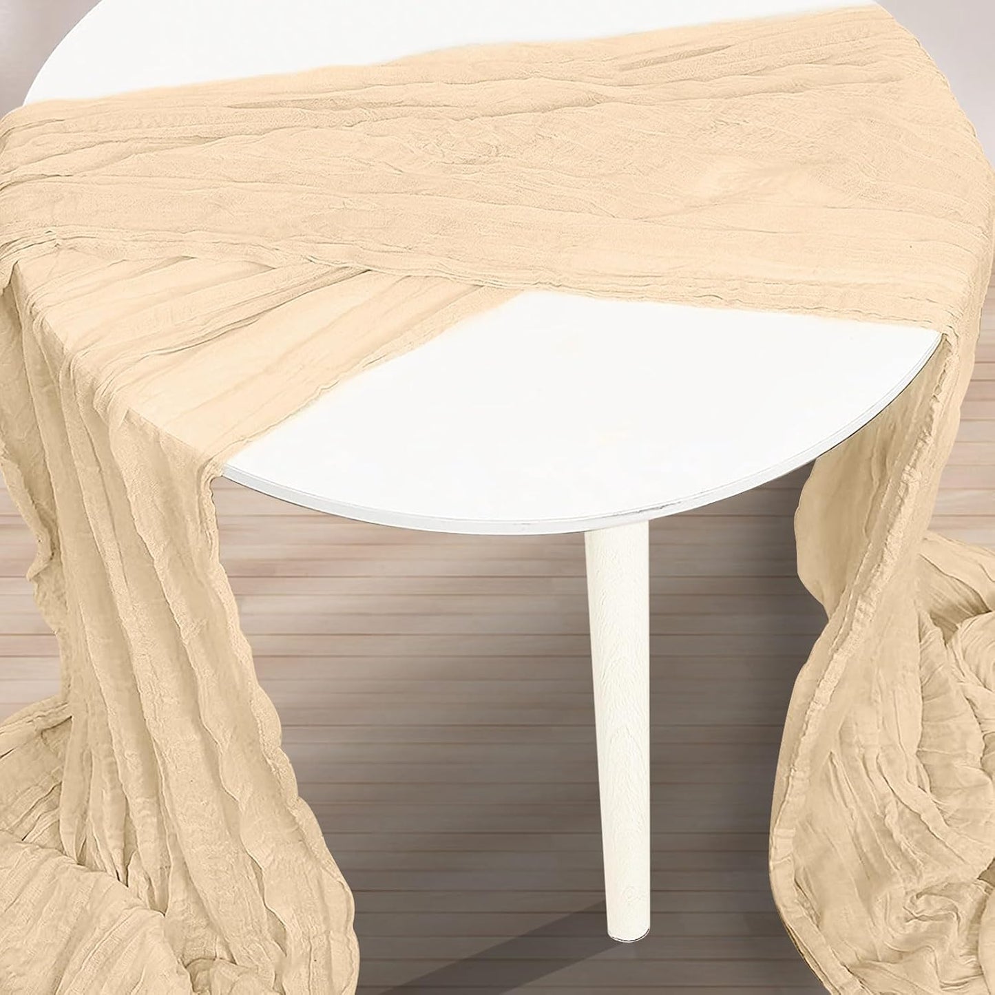 1 Pack Nude Cheesecloth Table Runner 35x120 Inch 10Ft Rustic Gauze Cheese Cloth Table Runner Sheer Cheesecloth Table Runners for Wedding Party Bridal Shower Decoration