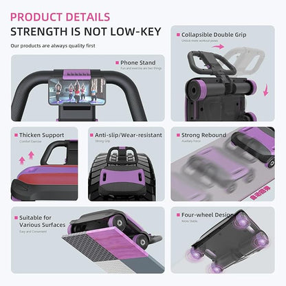 FIAMERMOR 2025 AB Roller Wheel - 4 wheel elbow support abdominal wheel automatic rebound abdominal fat burning weight loss core training equipment home/gym