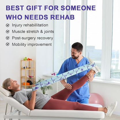 Elastic Yoga Stretching Strap with Loops, CEILIWEN Stretch Straps For Physical Therapy, Pilates Stretch Band, Elastic Exercise Bands, Leg Stretching Strap, Stretch Resistance Bands For Exercise