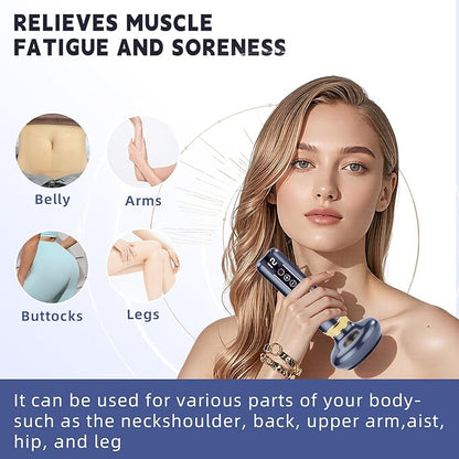 Electric Handheld Cellulite Massager -12 Adjustable Suction Modes for Anti-Cellulites Massage Therapy, Rechargeable Cordless Cellulite Remover Tool for Legs/Belly/Thighs/Arms/Butt(Green)