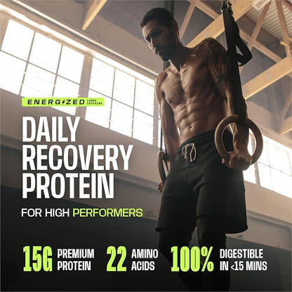 Frog Fuel Power Energized Protein Shot, 15g Protein Nano-Hydrolyzed Grass Fed Collagen, 120mg Caffeine, Fat & Sugar Free, 22 Amino Acids, 0 Carbs, Berry, 1 oz Packets, 24 Pack