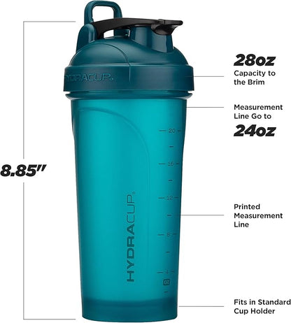 Hydra Cup ProFlow Shaker Bottles 6-Pack (28oz) | Protein Shaker Cups with Whisk Ball, Leak-Proof Lid, Hidden Carry Handle | BPA-Free Gym Mixer for Protein Powder, Mixing Supplements, Fresh Colors