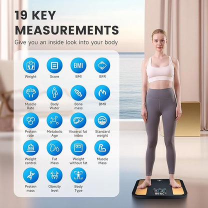 EILISON Highly Advance 2-in-1 Digital & Analog Weighing Scale for Body Weight-400lbs, 4 High Precison GX Sensor Accurate, Thick Tempered Glass, Extra Large Display (red) (Smart Black)