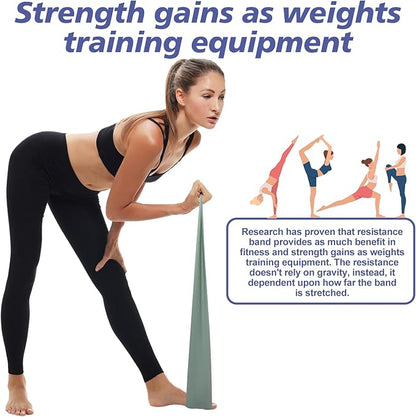 Workout Resistance Bands - Natural Latex Exercise Bands for Physical Therapy, Stretching, Yoga, Pilates, Strength Training & Home/Gym Fitness