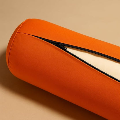 Yogikuti Iyengar Yoga Bolster for Restorative Yoga and Meditation – Lightweight Cotton Support Pillow with Handle for Easy Carry, Versatile for Pose Modification, Balance, Back Relief, and Relaxation