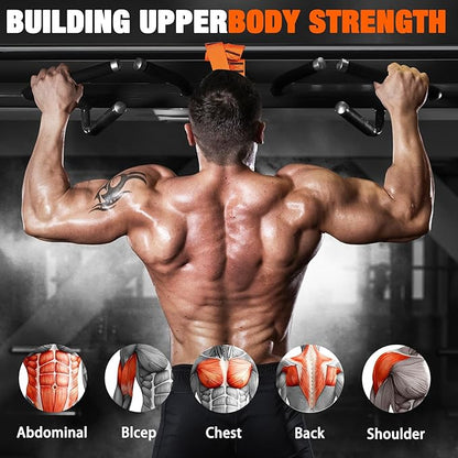 Pull Up Assistance Bands,Up to 300 lbs Assistance,Adjustable Heavy Duty 4 Resistance Bands for Pull up, with Feet/Knee Rest, Handle and Door Anchor for Home Gym Fitness Exercise Strength Training