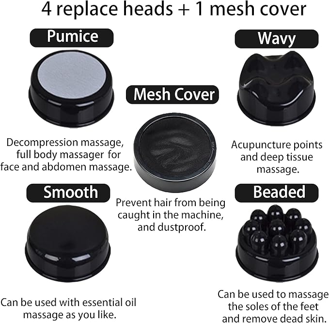 Handheld-Cellulite Massager, Body Sculpting-Machine Full Body Massager Hand Held Back-Massager Electric Foot Massager, Body Shaper for Women, Celulitis-Remover Machine with 4 Massage Wand Attachment