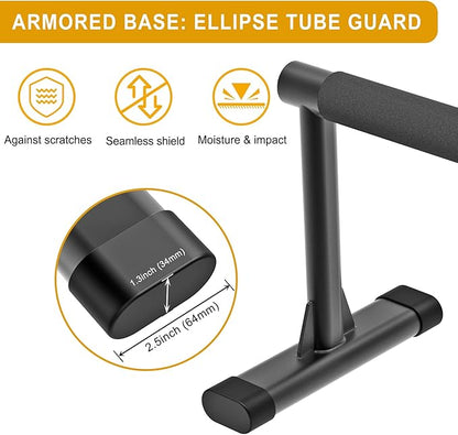 Kipika Parallettes Bars, Push Up Bars & Dip Bar with Comfort Thick Handles, Rock-Free Fitness Equipment for Handstand, L-Sit, Gymnastics & Strength Training, 600lbs Capacity, 12" Height