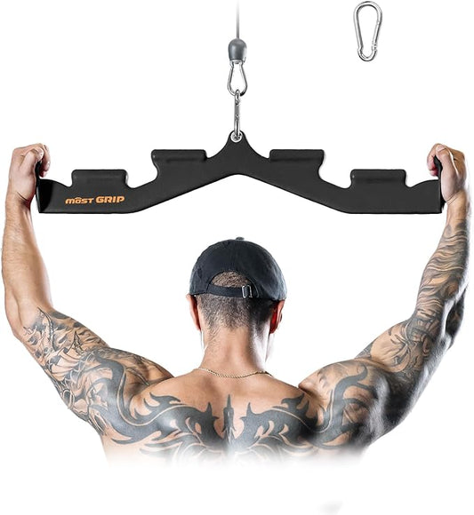 LAT Pull Down Bar with 6 Ergonomic Handles, Neutral Grip LAT Pulldown Attachments for Whole Back Training, Wide Grip LAT Pulldown Bars for Home Gym Cable