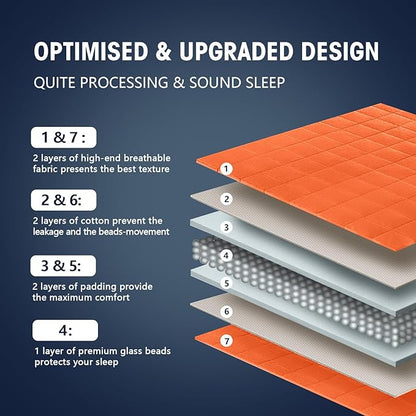 King Size Weighted Blanket for Adults (25 lbs, 80” x 87”, Orange) Cooling Heavy Blanket for Sleeping Perfect for 240-260 lbs, Breathable Blanket for Adults & Couple All Season, Machine Washable