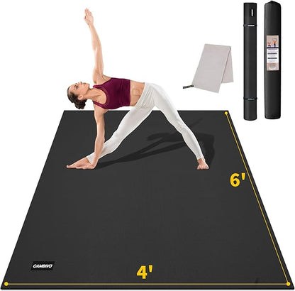 CAMBIVO Yoga Mat for Women and Men, Extra Long and Wide Exercise Mat(72"x48"/84"x30"), Large Non Slip Workout Mat for Yoga, Pilates, Fitness, Barefoot Workouts, Home Gym Studio