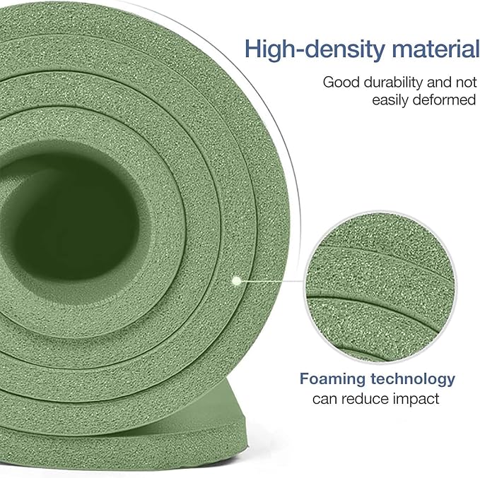 Thick Yoga Mat Non Slip, Large Size 72" L x 32" W x 0.6" TH, Premium Exercise & Fitness Mat with Carrying Strap and Bag, Workout Mats for Home