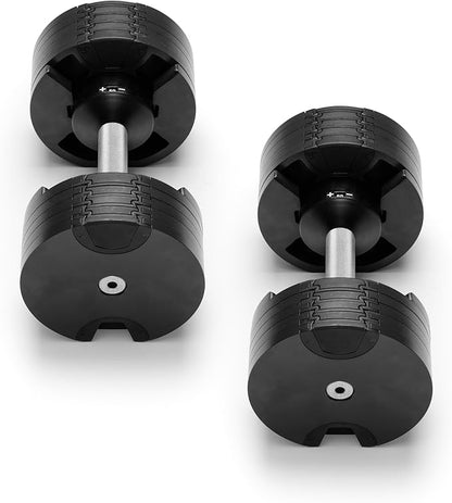 NÜOBELL® Adjustable Dumbbell Set, 5-50 LB or 5-80 LB, Easy Twist 2024-25 Model, All-In-One Weights Set (Pair) for Home, Original Manufacturer