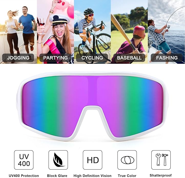 Karsaer Vision Sports Sunglasses Cycling Glasses Baseball Softball Sunglasses Unisex for Adult Youth Kids Boys Girls 8-16