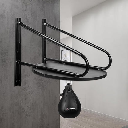 Heavy Duty Adjustable Speed Bag Platform Kit 24" + Speed Punching Ball (10"x7") Adjustable Height Wall Mount Professional Fitness Ball Boxing Reaction Training Kit
