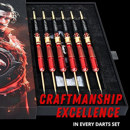 IgnatGames Premium Steel Tip Darts – 3/6/12 Pack Brass Barrels with Aluminum Shafts, 16 GlideXPro Flight Set, Tool Kit & Giftable Case