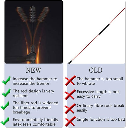 Fitness Exercise Bar,Elastic Fitness Bar,High Frequency Vibration Training Fat Buring Workout Bar for Yoga Pilates Sports,Power Twister for Arm,Abdominal Muscles Strength Exercises In Home Gym