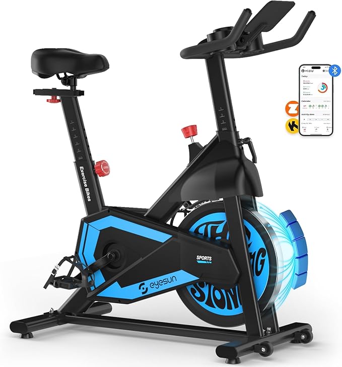 Exercise Bikes for Home,Indoor Cycling Bike with Adjustable Magnetic,Brake Pad Resistance Silent Belt Drive,330lbs Weight Capacity &Upgraded Version Seat for Home Cardio&Weight Loss