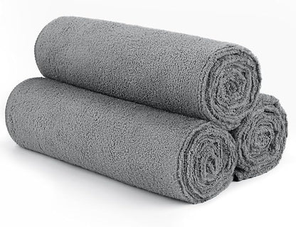 Orighty Gym Towels, Highly Absorbent Sweat Towels, Soft and Quick Drying Gym Towel for Daily Use, Multi-Purpose Towel for Sport, Salon, Spa, Hotel, 16 x 27 Inch, Grey, 3 Pack
