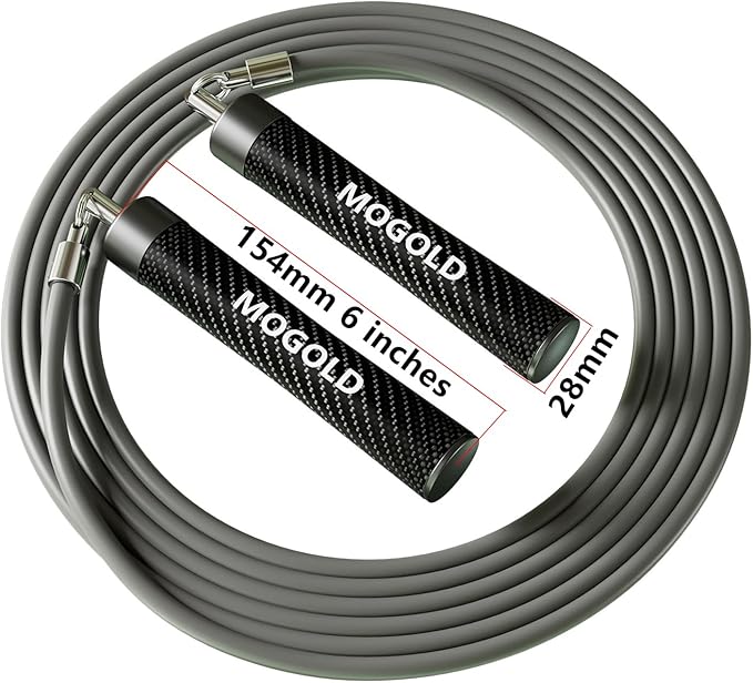 1lb Weighted Jump Ropes for Women & Men with 1/2 Pound Jump Rope Cable & Thicker Leather Jump Rope Weighted Handles, Best for Fitness, High-Intensity Strength Workouts