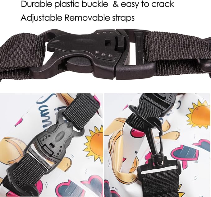 Dry Bag Waterproof,10L Roll Top Backpack Floating Dry Bag for Kayaking Boating Swimming Hiking Camping Outdoor Activities,White Summer