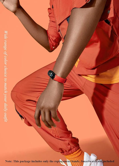 (4/8 PACK) Xiaomi Mi 5 & Mi 6 Strap Replacement Bracelets for Mi Band 5 & Mi 6 SmartWatch Bands, Skin-Friendly Soft & Flexible Silicone Wristband for Male and Female