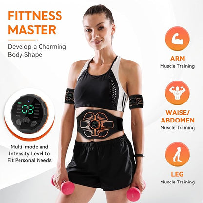 Electronic Muscle Stimulator;Abs Stimulator Muscle Machine for Abdomen/Arms,USB Rechargeble for Fitness Strength Training Workout Equipment Men and Women