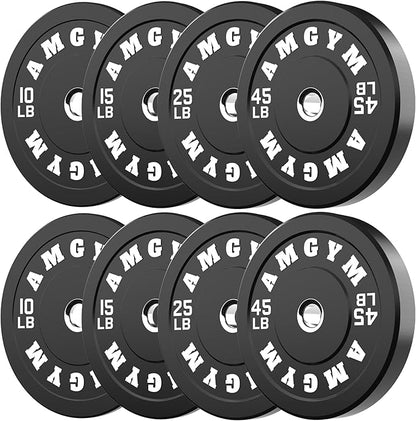 2 Inch Bumper Plates，10-500lbs，Barbell Rubber Olympic Weight Plates Set for Home Gym, Strength Training & Weight Lifting, Multiple Options Colors