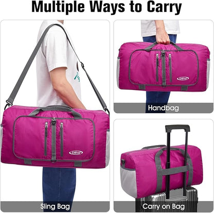 G4Free 40L/65L Foldable Duffel Bag, Water-Repellent Travel Backpack, Lightweight Carry Bag for Overnight Weekender Sports Men Women