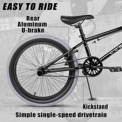 Freestyle BMX Bike, 18 20 Inch Kids Bicycle for 5-13 Years Old Kids and Beginner Level Rider, Multiple Colors